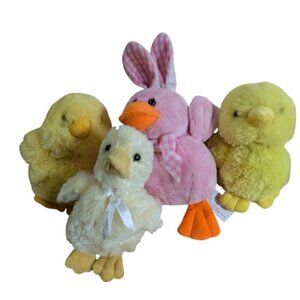 Goffa Plush Duck & Chick Stuffed Toys Set Of 4 Soft stuffed Animals toys Easter